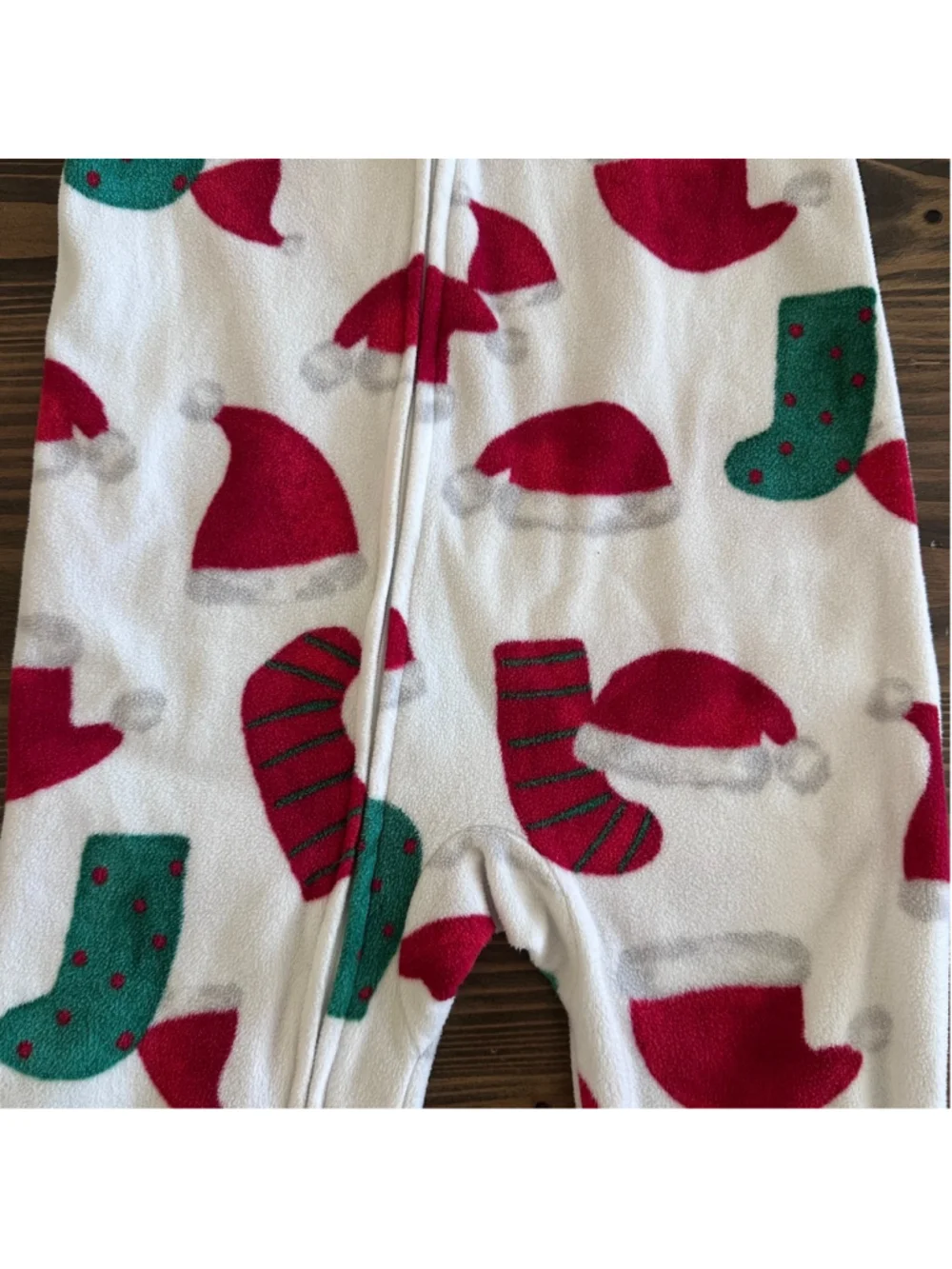 Baby Carter's Christmas Pajamas 24M White Red Santa Fleece Footed Sleeper